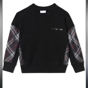 BURBERRY
Kids' Vintage Check Panel Cotton Sweatshirt In Black